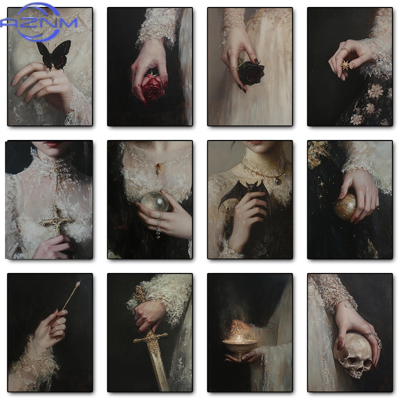 Photography Dark - Vintage Gothic Dark Elegance Woman Posters