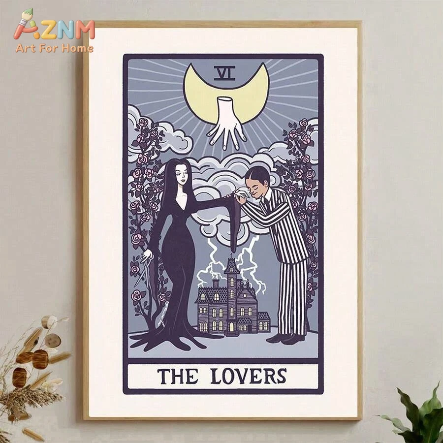 Photography Dark - AZNM The Lovers Tarot Card Canvas