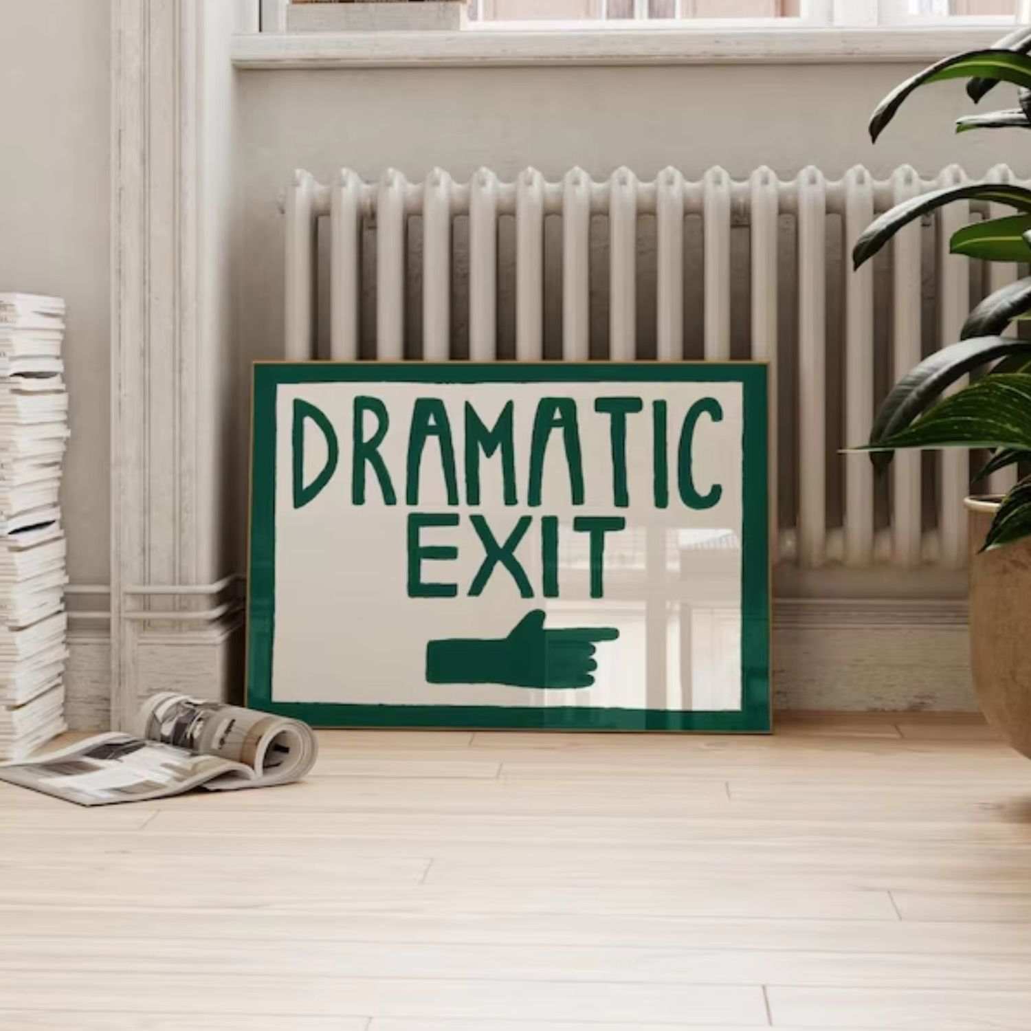 Photography Dark - Funny Hallway Print Dark Green Dramatic