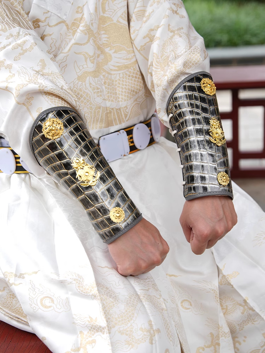 Photography Of A Man - Leather Ninja Warrior Swordsman Wristbands For