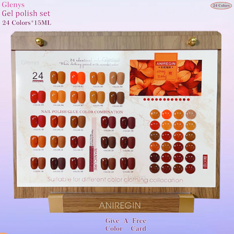 Color Checker Card - Vintage Brown 24 Color Nail Polish