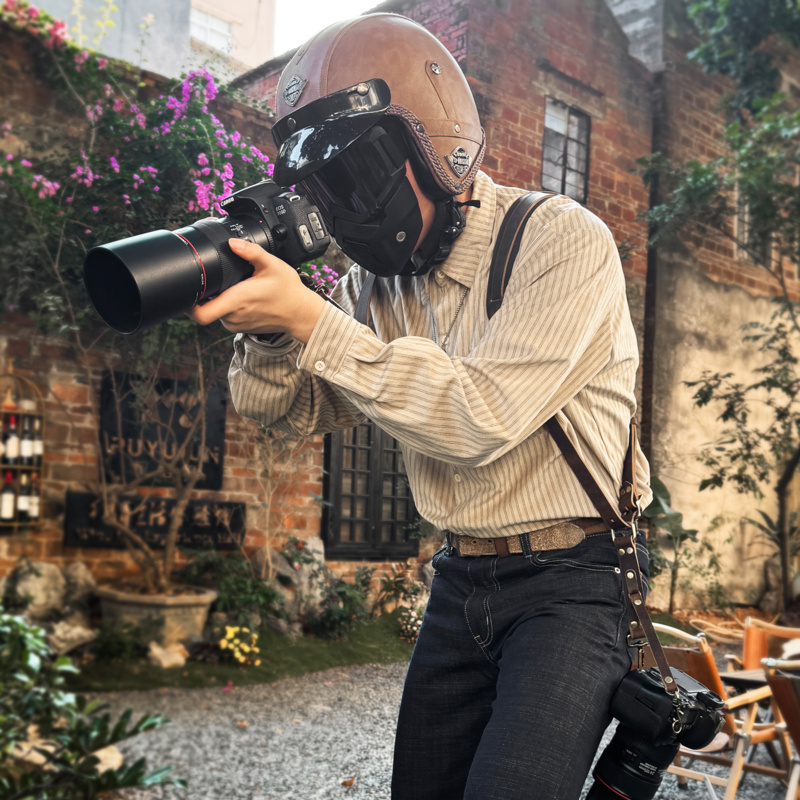 Photography Of A Man - New Genuine Leather Camera Strap Dual