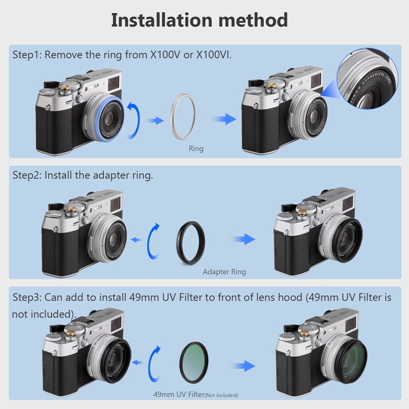 Haoge Lens Filter Adapter Ring - Fujifilm Camera X100Vi 评论和价格