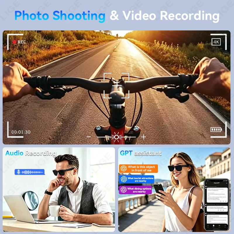 13MP HD Camera Smart Glasses A - Photography Translate 评论和价格